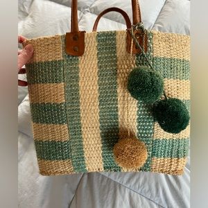 Mar y sol striped woven beach bag